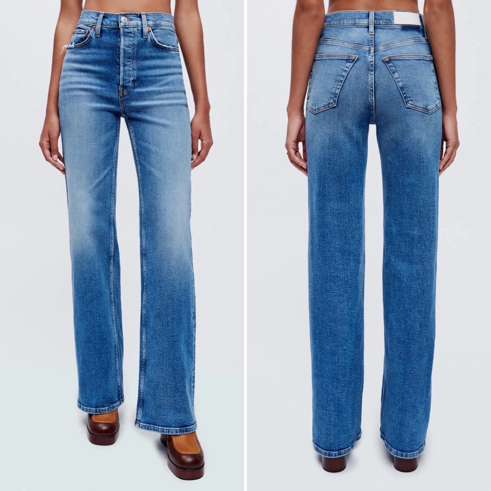 NWT ✨RE/DONE✨  '70s Ultra High Rise Wide Leg Jeans in Indigo Storm Sz 26, 29 - Picture 5 of 16